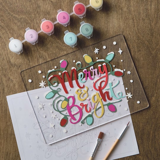 Artists Loft; Merry & Bright Light Up Paint-by-Number Acrylic Surface Kit by Artist's Loft®; Category:Paint by Number; Image:1